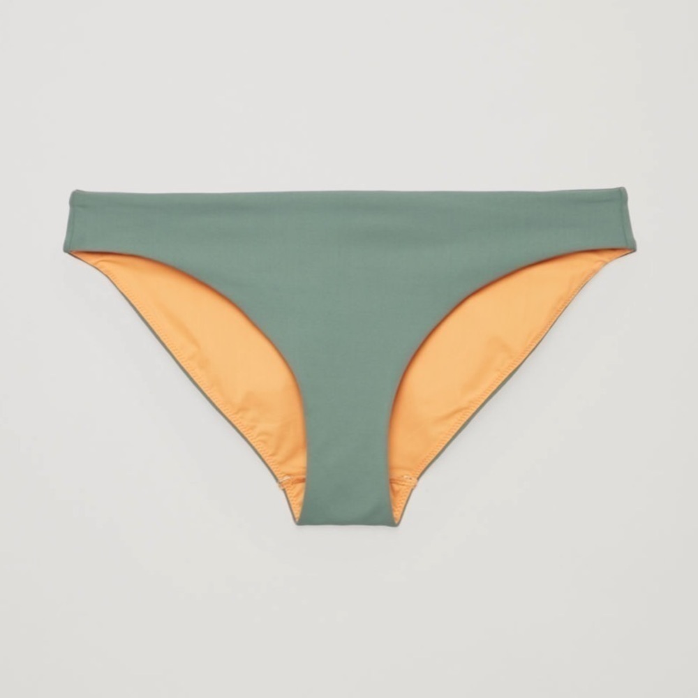 NWT COS Elastic Seam Bikini Bottoms in Orange/Green